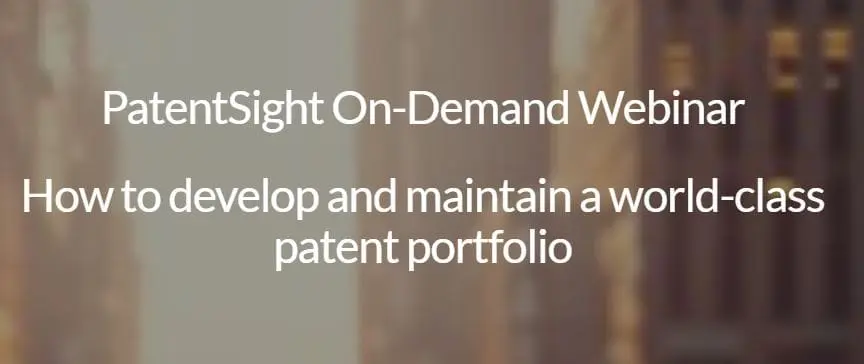 How to Develop and Maintain a World-Class Patent Portfolio