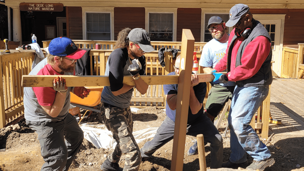 US team members at the Briar Bush Nature Center as part of Global Cares Day 2024