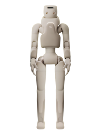 Photo of Fourier's humanoid robot, a bipedal robot with an exposed mechanical limb structure