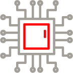 Icon representing semiconductor companies and DRAM technology implementers