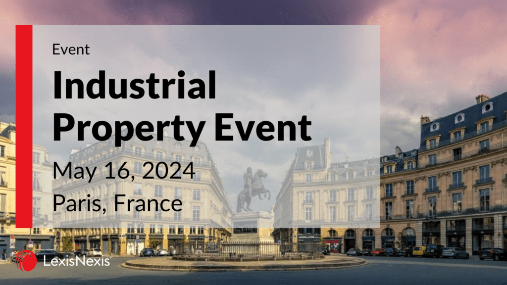 Title image for the Industrial Property Event in Paris, France on 16 May 2024
