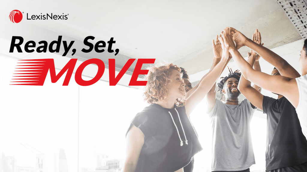 Caption of 'Ready, Set, Move showing three people exercising - used for Wellness Week, April 2024